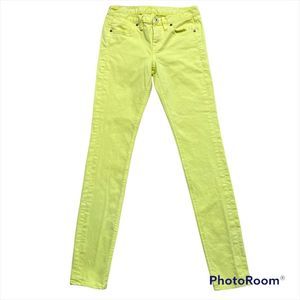 Madewell Skinny Skinny Neon Yellow Jeans Color Size 27 x 32